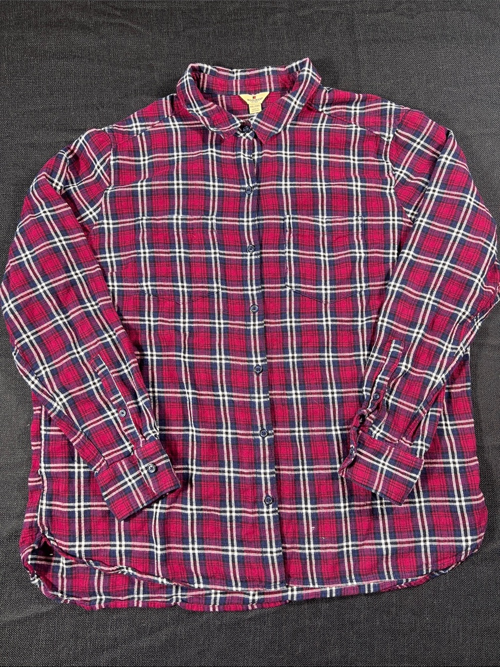 Woolrich 100% Cotton Men's Red, Blue Plaid Button-Up Shirt